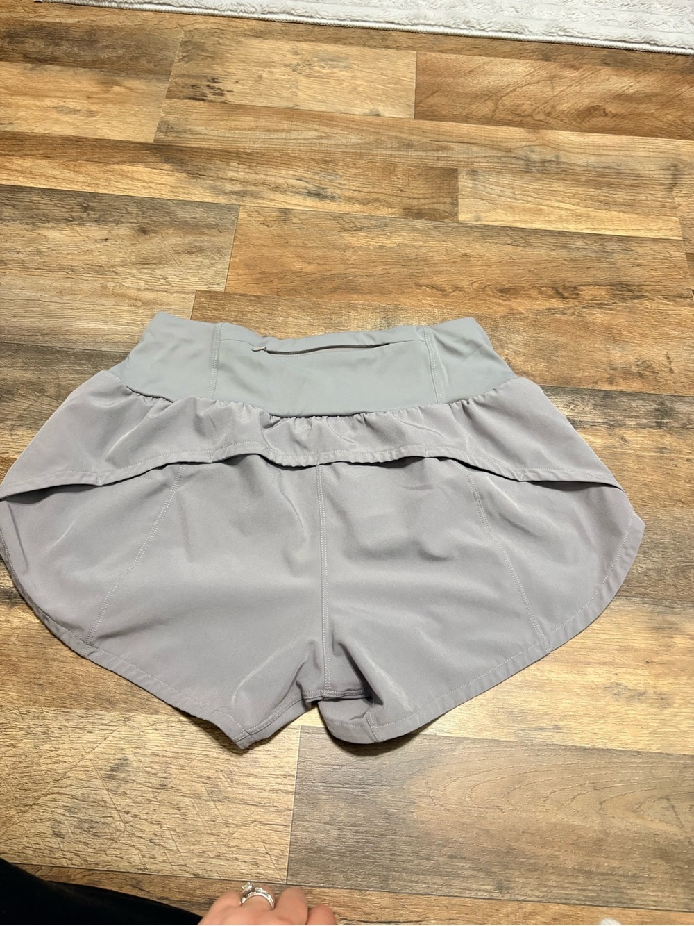 Gray Athletic Shorts Women’s Medium | High Rise Workout Shorts Flowy Activewear - Picture 6 of 8